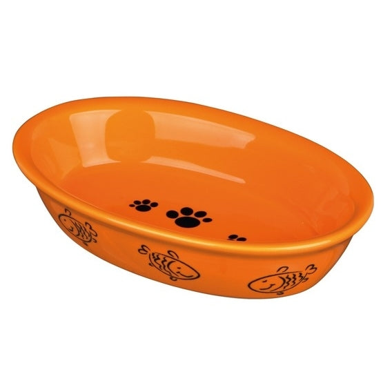 Keramiknapf oval für Katzen – oval, 0,2 l/15 × 10 cm, diverse Farben