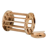 Kleintier Heuraufe rund mit Deckel Holz, geflammt
