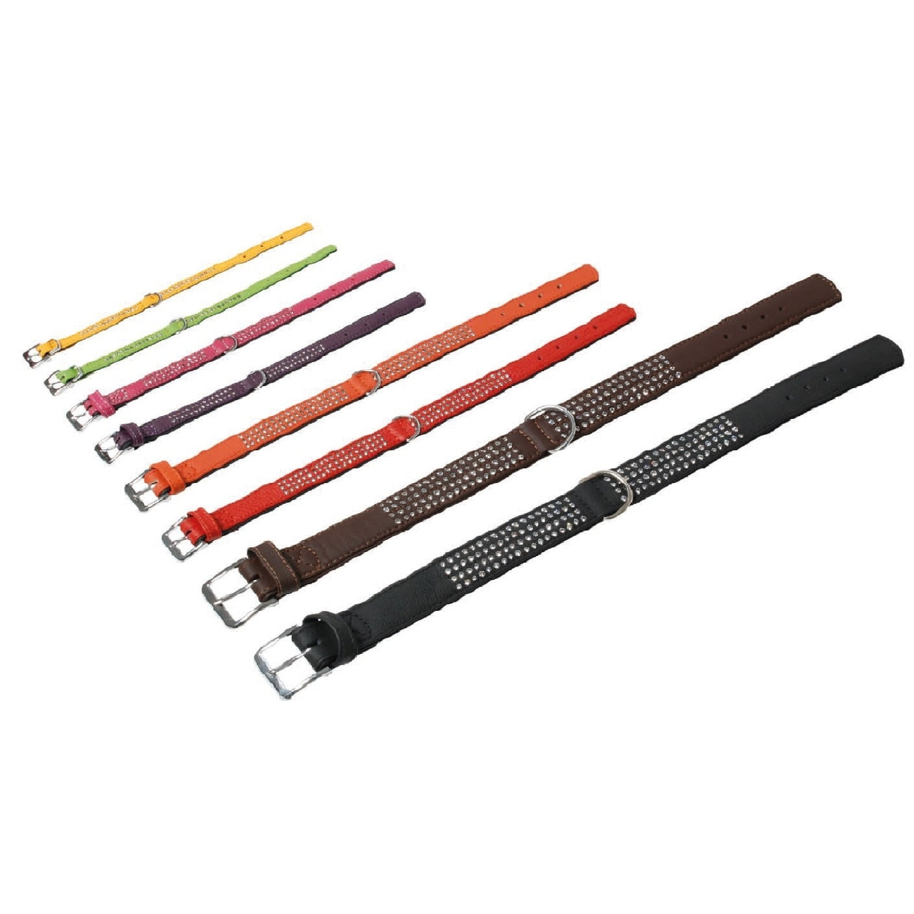 Lederhalsband Vintage mit Strass für Hunde
