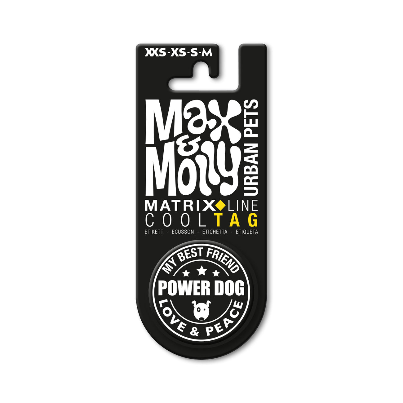Max & Molly Cool Tags für Leinen und Geschirre – für XXS-M Geschirre: Power Dog (rund)