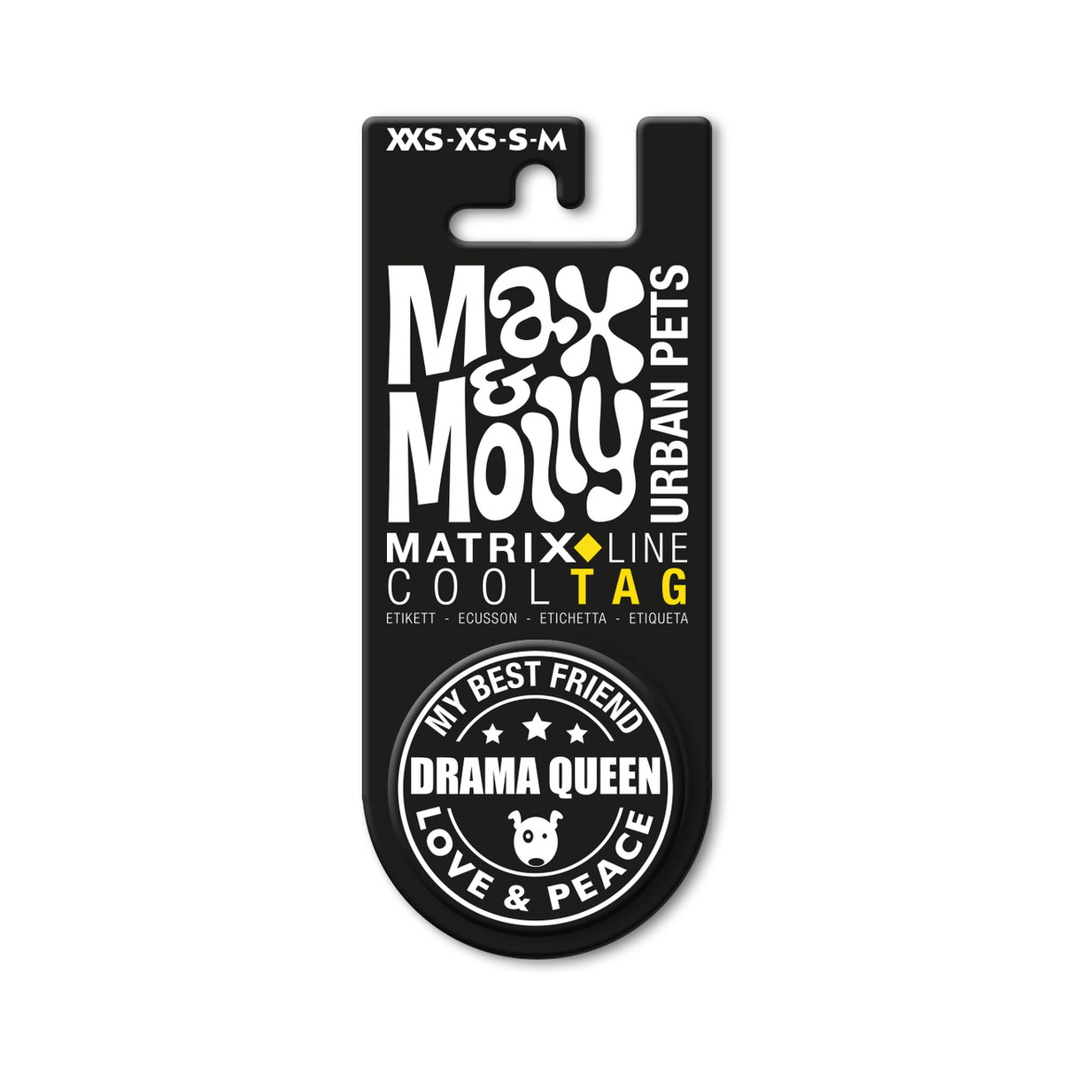 Max & Molly Cool Tags für Leinen und Geschirre – für XXS-M Geschirre: Drama Queen (rund)