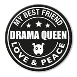 Max & Molly Cool Tags für Leinen und Geschirre – für L-XXL Geschirre - Drama Queen (rund)