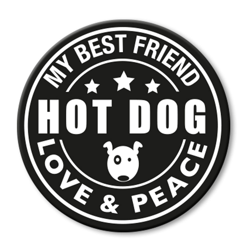 Max & Molly Cool Tags für Leinen und Geschirre – für L-XXL Geschirre - Hot Dog (rund)