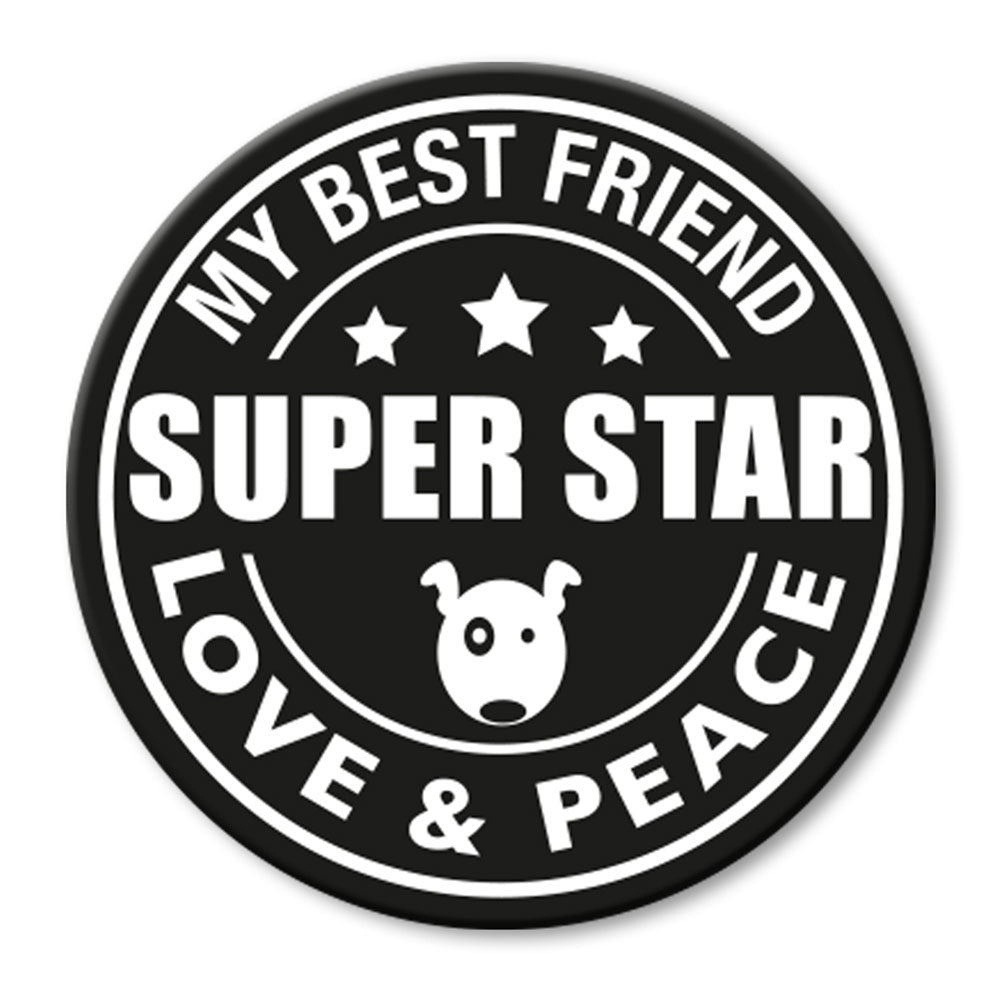 Max & Molly Cool Tags für Leinen und Geschirre – für L-XXL Geschirre - Super Star (rund)