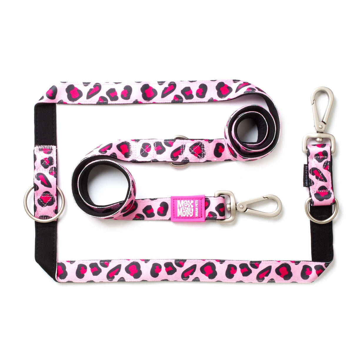 Max & Molly Original Multifunktionsleine Leopard Pink