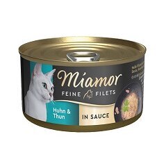 Miamor Feine Filets Dosen Katzenfutter – Skipjack-Thunfisch 24x100g