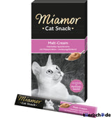Miamor Schleck Snack Cream für Katzen – Malt Cream, 6x15g