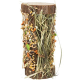 Natur-Snack Holzturm mit Heufüllung – mit Heu & Knusperstange, 13 × 25 × 13 cm, 110 g