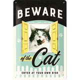 Nostalgic-Art Beware of the Cat, Blechschild – 20 x 30 cm