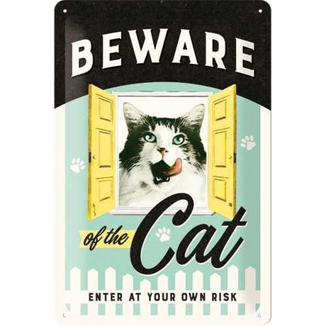 Nostalgic-Art Beware of the Cat, Blechschild – 20 x 30 cm