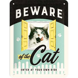 Nostalgic-Art Beware of the Cat, Blechschild – 15 x 20 cm