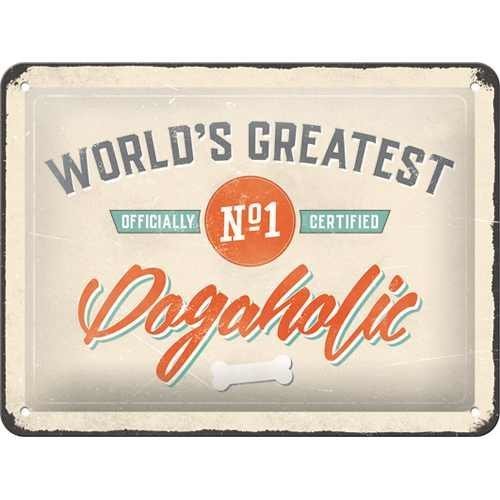 Nostalgic-Art Dogaholic, Blechschild – 15 x 20 cm