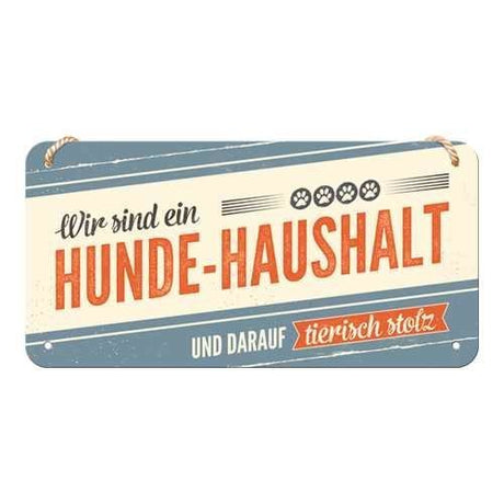 Nostalgic-Art Hunde-Haushalt, Hängeschild – 10 x 20 cm