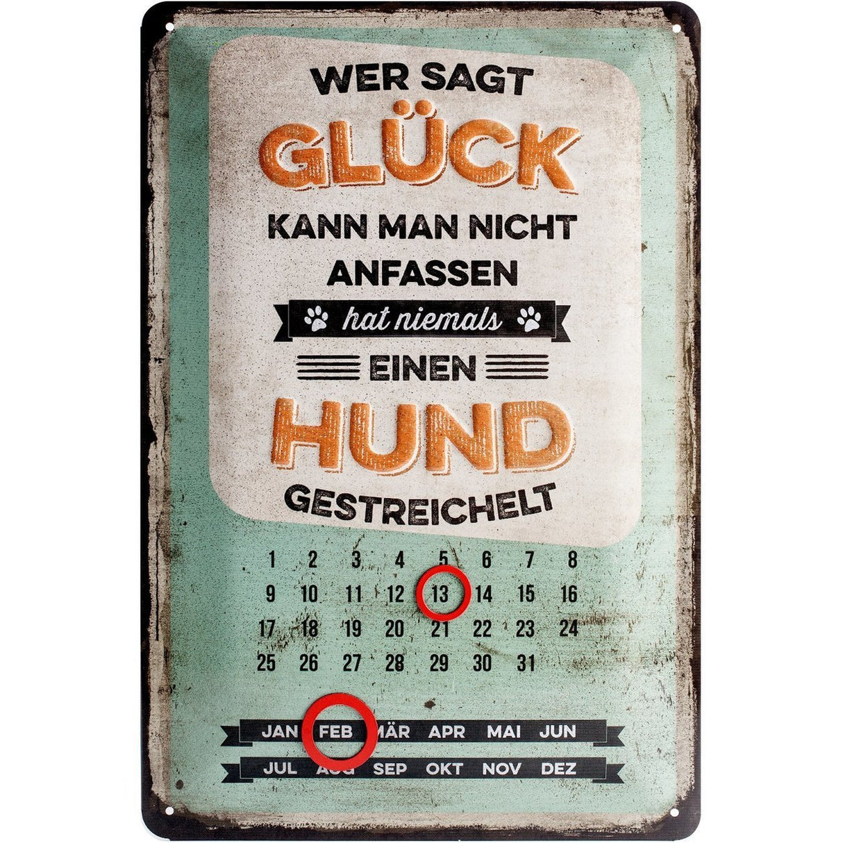 Nostalgic-Art Glück anfassen, Blechschild
