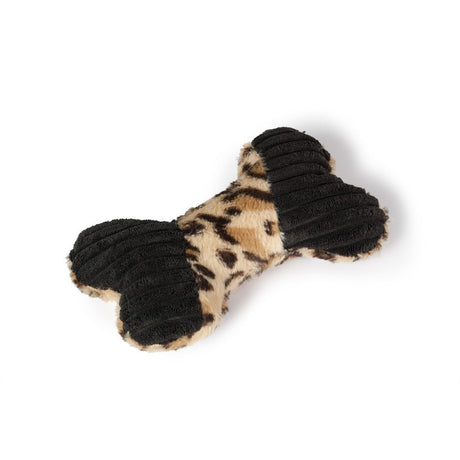Plüschknochen Safari für Hunde – Yari -  L: 18 cm schwarz-braun
