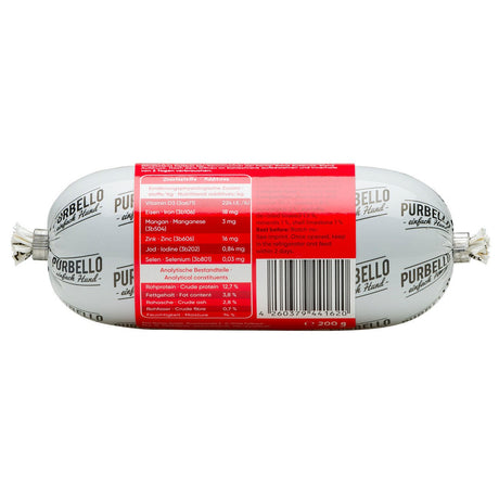 PurBello Hundewurst Hundefutter – Rind 200g