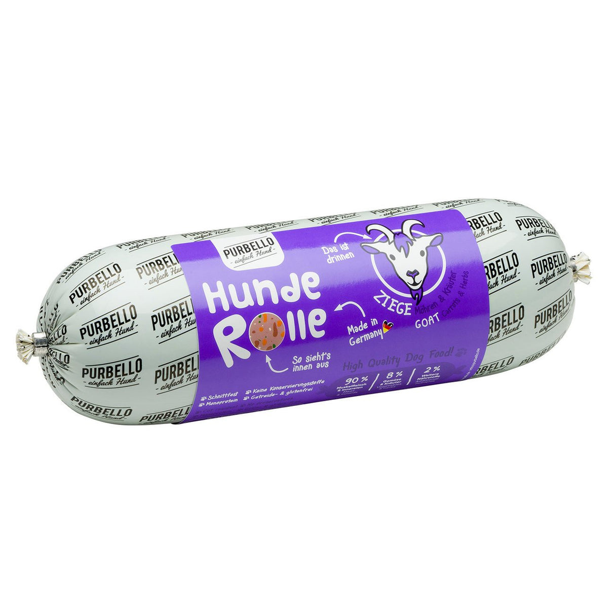 PurBello Hundewurst Hundefutter – Ziege 400g