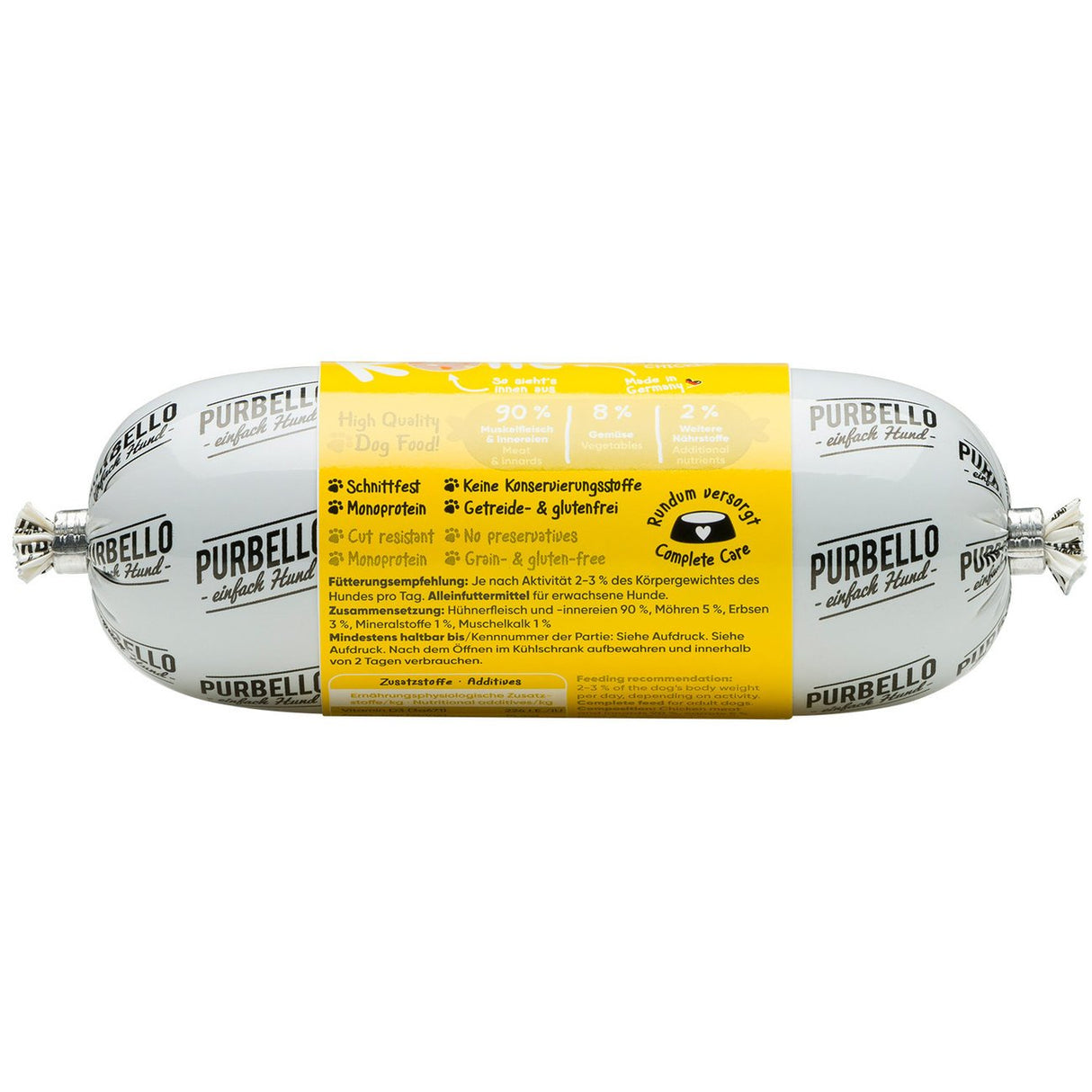 PurBello Hundewurst Hundefutter – Huhn 200g