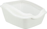 TRIXIE Cleany Cat Katzentoilette mit Rand – hohe Umrandung, Easy-Click, rutschfest, 54×45×21 cm