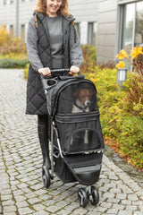 TRIXIE Hunde Buggy – gefedert, faltbar, bis 11 kg, 47×100×80 cm, schwarz
