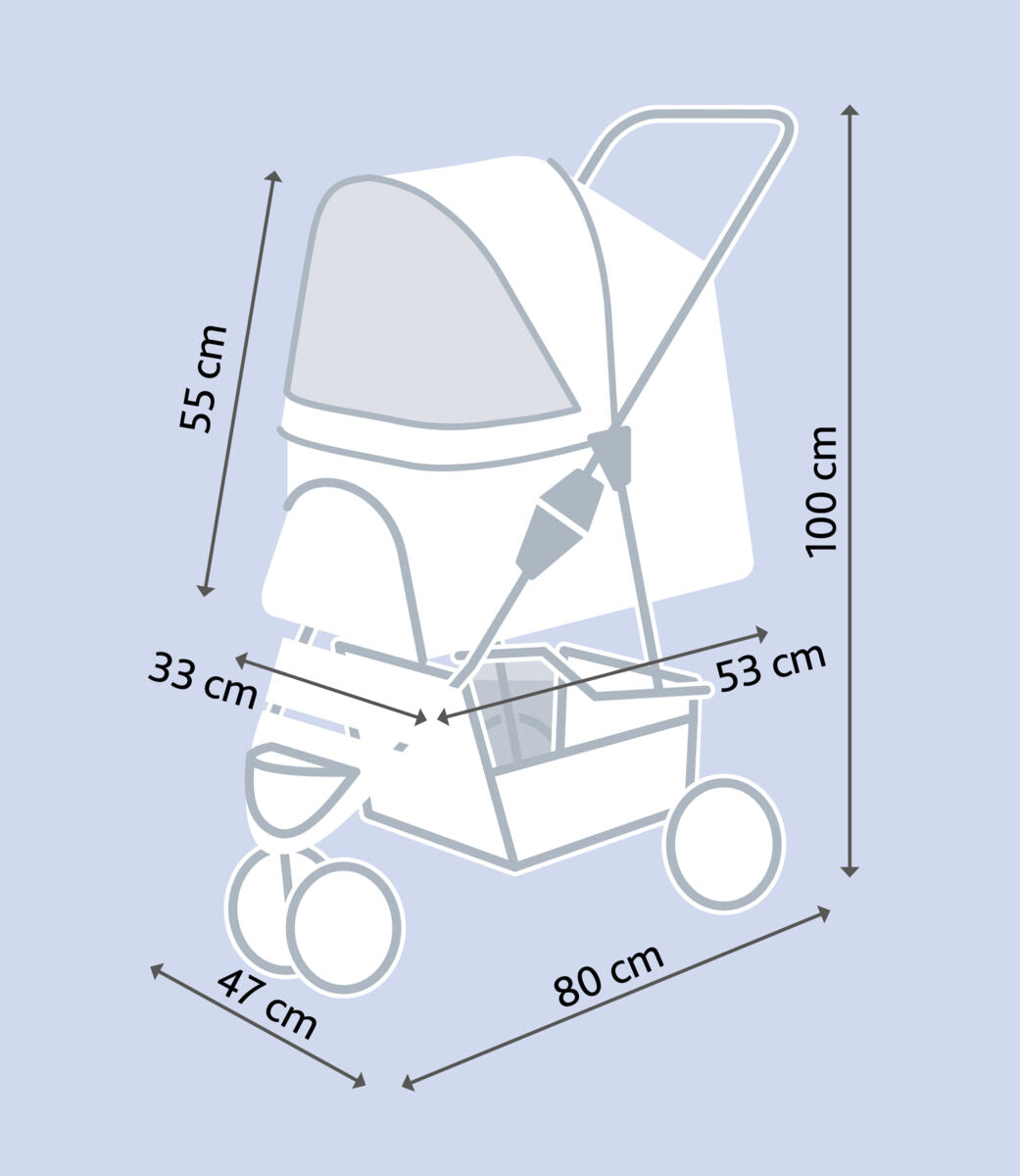 TRIXIE Hunde Buggy – gefedert, faltbar, bis 11 kg, 47×100×80 cm, schwarz