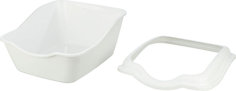 TRIXIE Cleany Cat Katzentoilette mit Rand – hohe Umrandung, Easy-Click, rutschfest, 54×45×21 cm