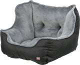 TRIXIE Hunde Autositz – weich gepolstert, Gurtdurchführung, waschbar, 50×40×50 cm, schwarz