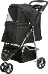 TRIXIE Hunde Buggy – gefedert, faltbar, bis 11 kg, 47×100×80 cm, schwarz