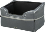 TRIXIE Autositz Hund faltbar – Teddyplüsch, Gurtdurchführung, bis 10 kg, 56×37×36 cm
