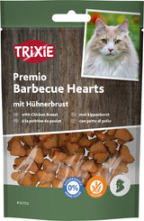 TRIXIE PREMIO Barbecue Hearts Katzensnack – Hühnerbrust, glutenfrei, 50 g