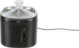 TRIXIE Aqua Pure Trinkbrunnen für Hunde & Katzen – Edelstahlschale, 2 L, Wasserstandsanzeige