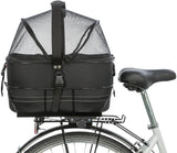 TRIXIE Hundefahrradkorb Gepäckträger – bis 6 kg, Netz-Abdeckung, Kurzleine, schwarz
