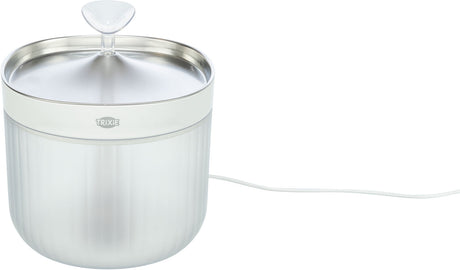 TRIXIE Aqua Clear Trinkbrunnen für Hunde – Edelstahlschale, 2,5 L, USB