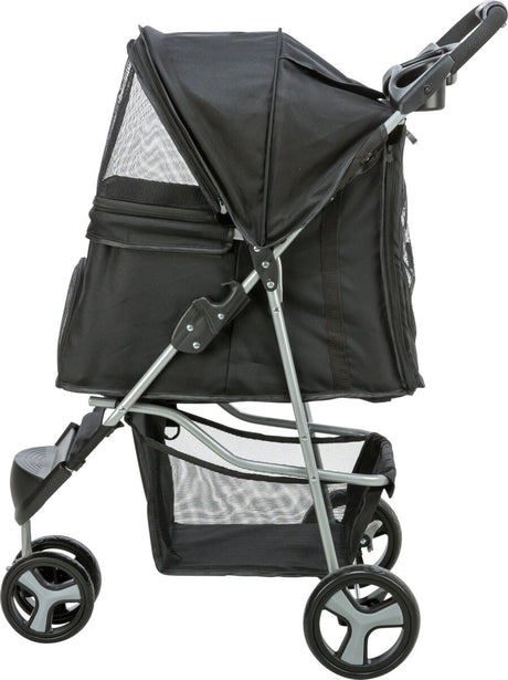 TRIXIE Hunde Buggy – gefedert, faltbar, bis 11 kg, 47×100×80 cm, schwarz
