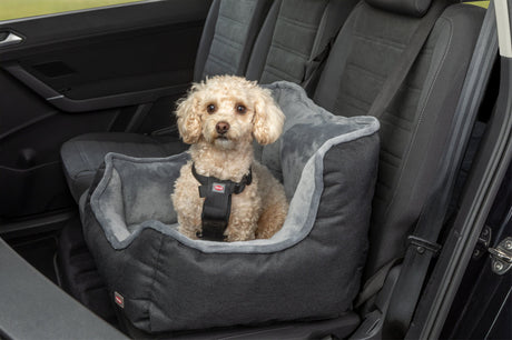 TRIXIE Hunde Autositz – weich gepolstert, Gurtdurchführung, waschbar, 50×40×50 cm, schwarz
