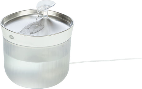 TRIXIE Aqua Clear Trinkbrunnen für Hunde – Edelstahlschale, 2,5 L, USB
