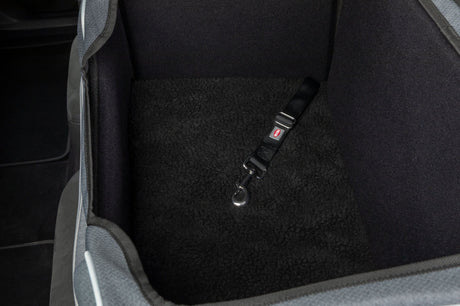 TRIXIE Autositz Hund faltbar – Teddyplüsch, Gurtdurchführung, bis 10 kg, 56×37×36 cm