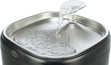 TRIXIE Aqua Pure Trinkbrunnen für Hunde & Katzen – Edelstahlschale, 2 L, Wasserstandsanzeige