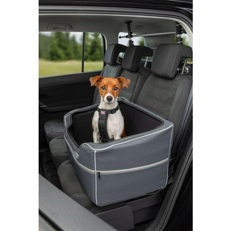 TRIXIE Autositz Hund faltbar – Teddyplüsch, Gurtdurchführung, bis 10 kg, 56×37×36 cm
