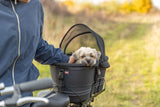 TRIXIE Hundefahrradkorb Gepäckträger – bis 6 kg, Netz-Abdeckung, Kurzleine, schwarz