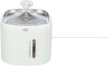 TRIXIE Aqua Pure Trinkbrunnen für Hunde & Katzen – Edelstahlschale, 2 L, Wasserstandsanzeige