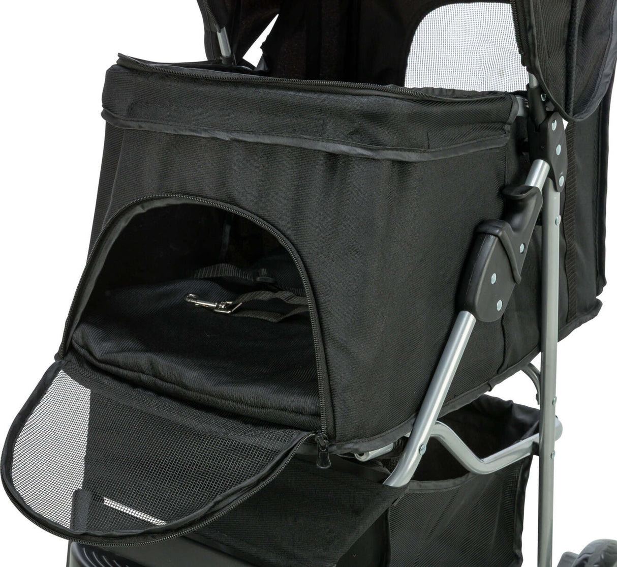 TRIXIE Hunde Buggy – gefedert, faltbar, bis 11 kg, 47×100×80 cm, schwarz