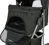 TRIXIE Hunde Buggy – gefedert, faltbar, bis 11 kg, 47×100×80 cm, schwarz