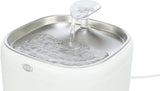 TRIXIE Aqua Pure Trinkbrunnen für Hunde & Katzen – Edelstahlschale, 2 L, Wasserstandsanzeige