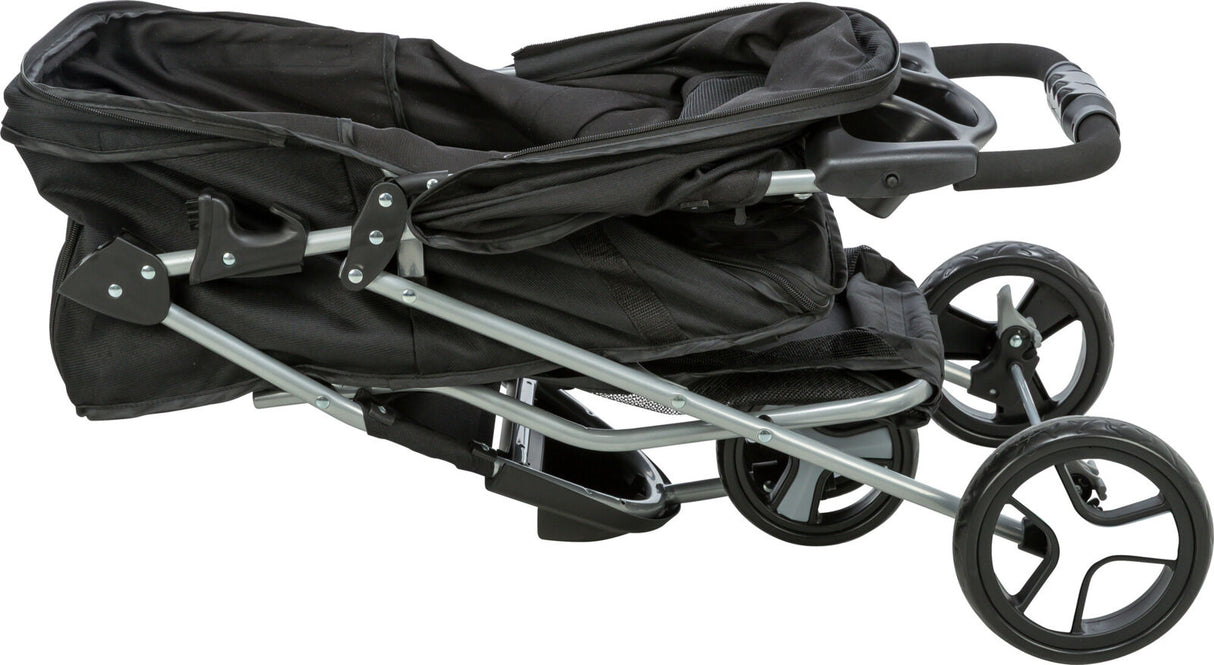 TRIXIE Hunde Buggy – gefedert, faltbar, bis 11 kg, 47×100×80 cm, schwarz