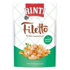Rinti Filetto Jelly Nassfutter für Hunde – Huhn & Gemüse 24 x 100g