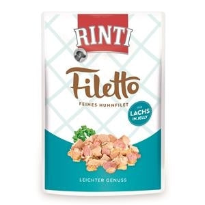 Rinti Filetto Jelly Nassfutter für Hunde – Huhn & Lachs 24 x 100g