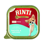 Rinti Gold Mini Nassfutter für kleine Hunde – Wachtel & Geflügel 16x100g