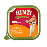 Rinti Gold Mini Nassfutter für kleine Hunde – Truthahn & Kaninchen 16x100g