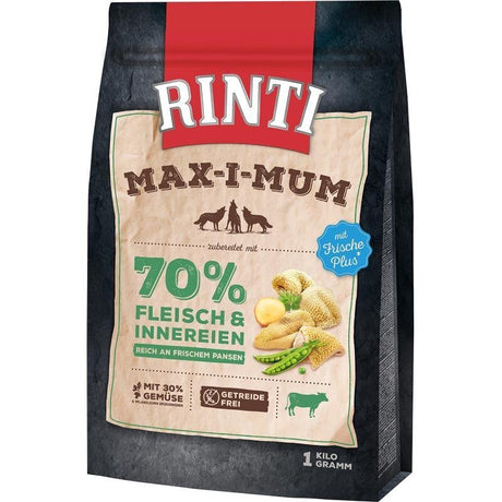 Rinti Maximum Trockenfutter für Hunde | Getreidefrei & Hoher Frischfleischanteil (Huhn oder Rind)